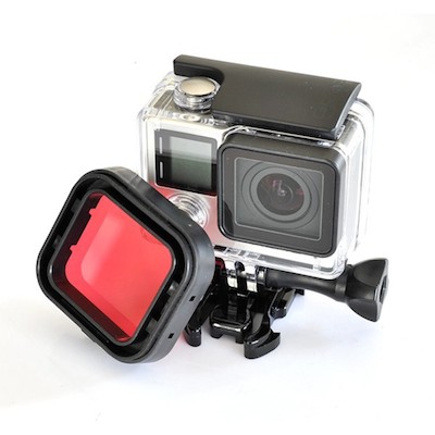 Dive Filter Lens Til Gopro 4 / 3 Housing-Rød