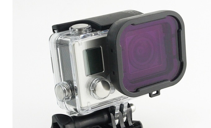 Dive Filter Lens Til Gopro 4 / 3 Housing-Lilla
