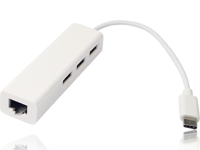 Evermart Usb-C 3-Ports Hub M. Ethernet Adapter Kabler & Adaptere