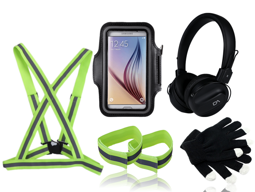 Fuld Vinter Løbepakke Med Refleksvest (5.8 Til 6.8" Smartphones)
