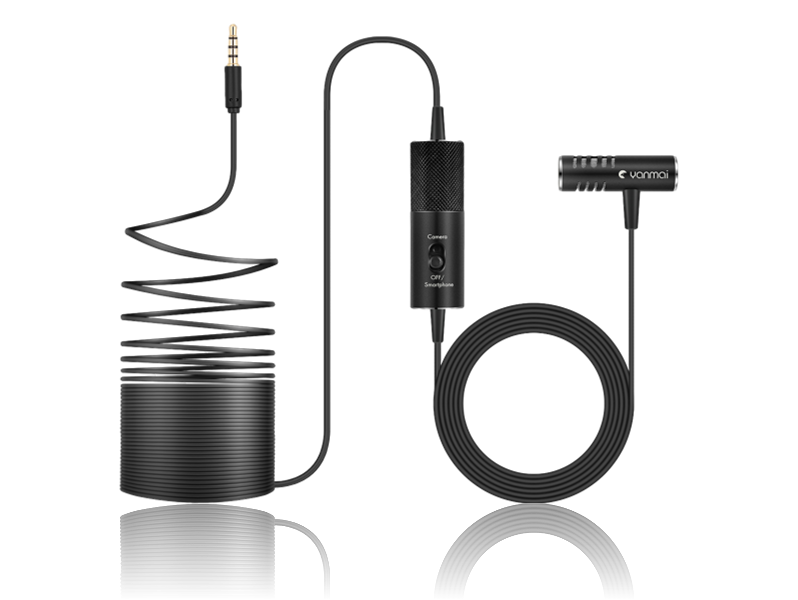 Clip-On Mikrofon M/ 6 M Kabel Til Smartphones & Kamera