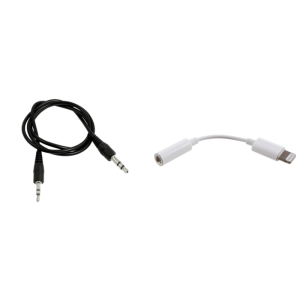 Minijack (AUX) kabel 1,3 meter & Lightning til AUX Adapter