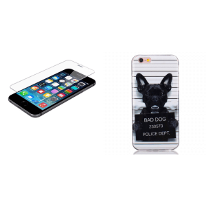Pakke m. Hærdet Beskyttelsesglas til iPhone 6 / 6S & Dorella cover til iPhone 6 og 6s