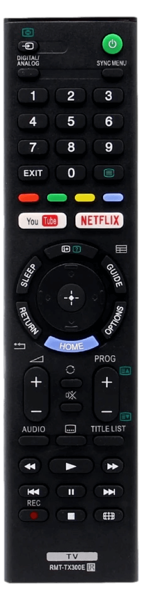 Fjernbetjening til Sony TV - Tilsvarende RMT-TX300E
