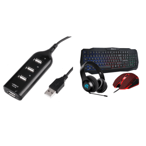 Pakke m. USB Hub m/ 4 Port & Mason Gaming Sæt til PS4 / XBOX ONE