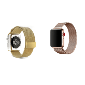 Pakke m. Mesh urlænke i rustfrit stål til Apple Watch SE Guld-38/40 mm & Mesh urlænke i rustfrit stål til Apple Watch SE Rosa-38/40 mm