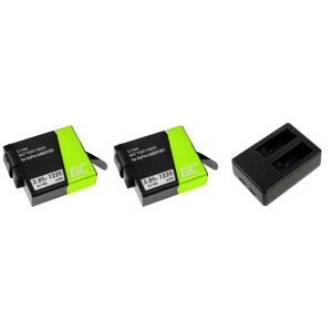 2 Stk Batteri & Dobbelt Batteri Oplader til GoPro HERO 5 / 6 / 7 / 8