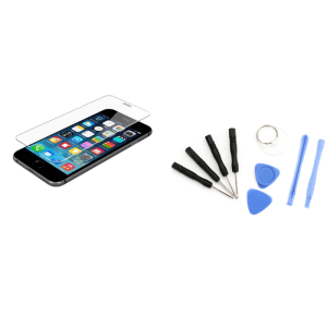 Pakke m. Hærdet Beskyttelsesglas til iPhone 6 / 6S & Universelt Værktøj til iPhone