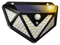 166-LED Solcelle Væglampe m. Bevægelsessensor