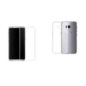 Pakke m. Hærdet Beskyttelsesglas til Samsung Galaxy S8 & Transparent TPU cover til Samsung Galaxy S8