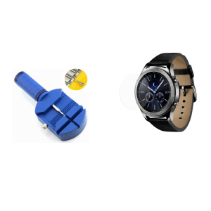 Pakke m. Værktøj til Skift af Led i Rem & Hærdet Beskyttelsesglas til Samsung Gear S3 / Samsung Galaxy Watch 46mm