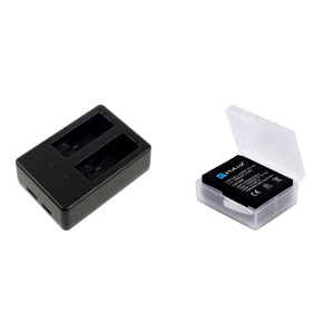 Pakke m. Dobbelt batteri-oplader til GoPro HERO 5 / 6 / 7 / 8 & Etui til GoPro Hero 8 / 7/ 6/ 5 / 3 / 3+ Batteri
