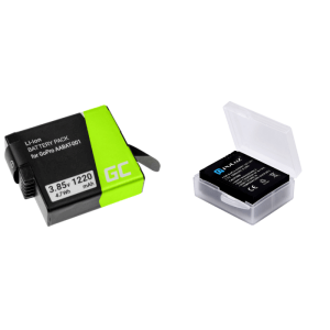 Pakke m. Batteri til GoPro 5 / 6 / 7 / 8 & Etui til GoPro Hero 8 / 7/ 6/ 5 / 3 / 3+ Batteri