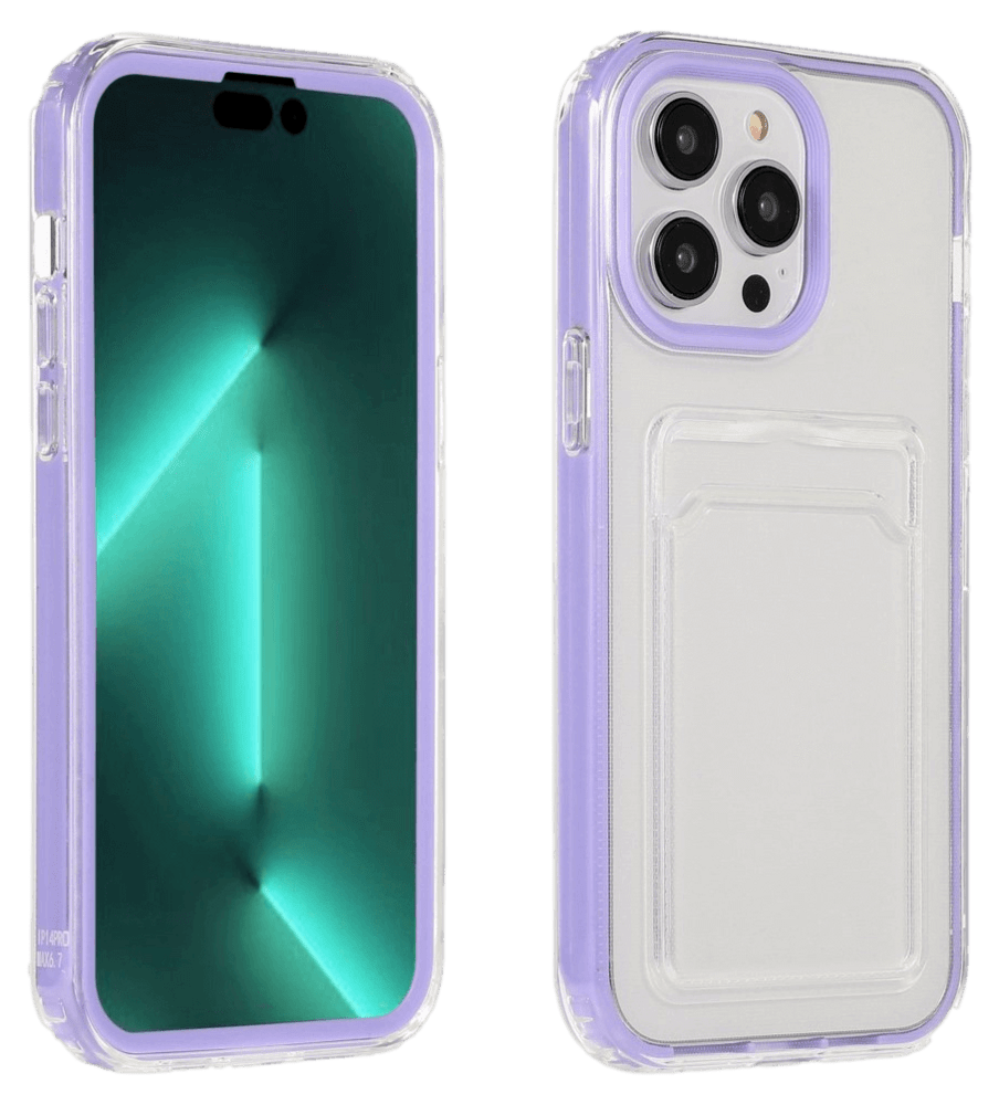 → Gennemsigtig cover med kortholder til iPhone 14 Plus
