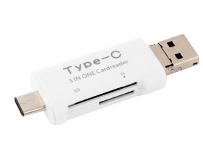 USB-C til USB Adapter m. Micro SD & SD Kort