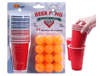 Beer Pong Sæt m. 24 Kopper & Bolde