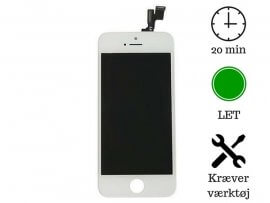Skærm til iPhone 5s-Hvid