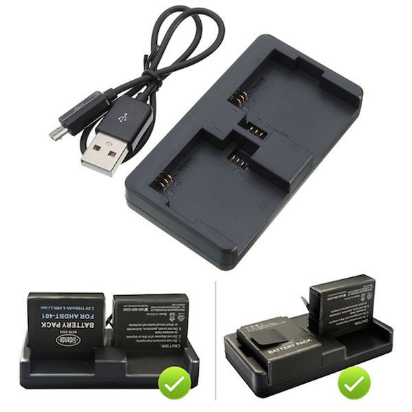 Dual Batteri Oplader Til Gopro 4 & 3 Batteri Gopro Hero 4 Tilbehør