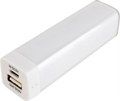 Powerbank 2200mah til iPhone, mobil, tablet, kamera-Hvid