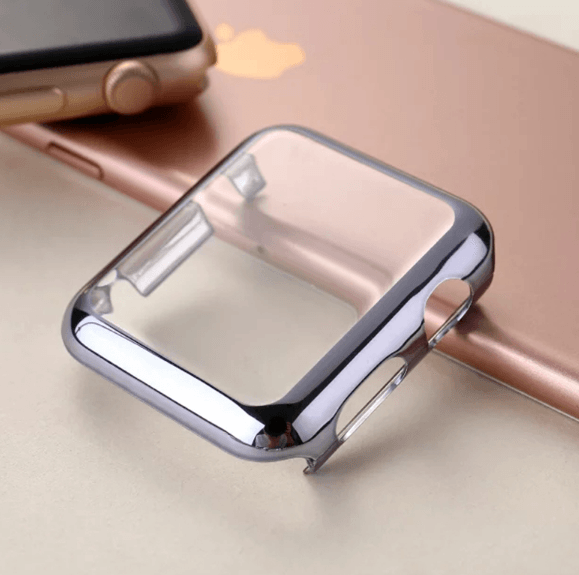 Cover med skærmbeskyttelse til Apple Watch 2-Sølv-42 mm