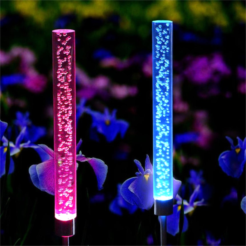 Solcelle LED Lampe i RGB Farver - 70 cm