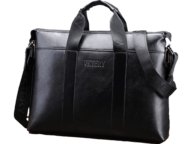 Køb Forth Computertaske i sort genuine læder