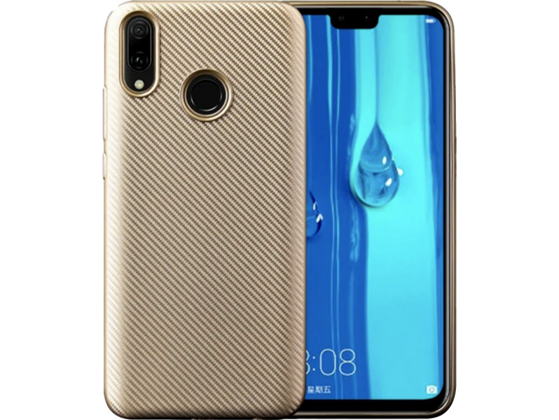 Guld Carbon Fiber TPU cover til Huawei P20 Lite