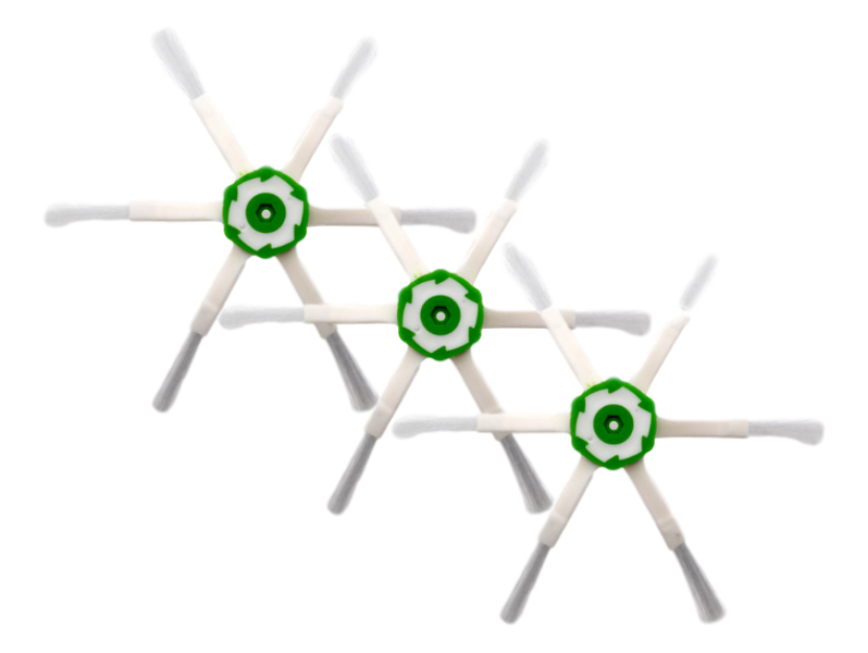 3x Hexagon Sidebørster til iRobot Roomba i7 / i7+ / E5 / E6 / E7